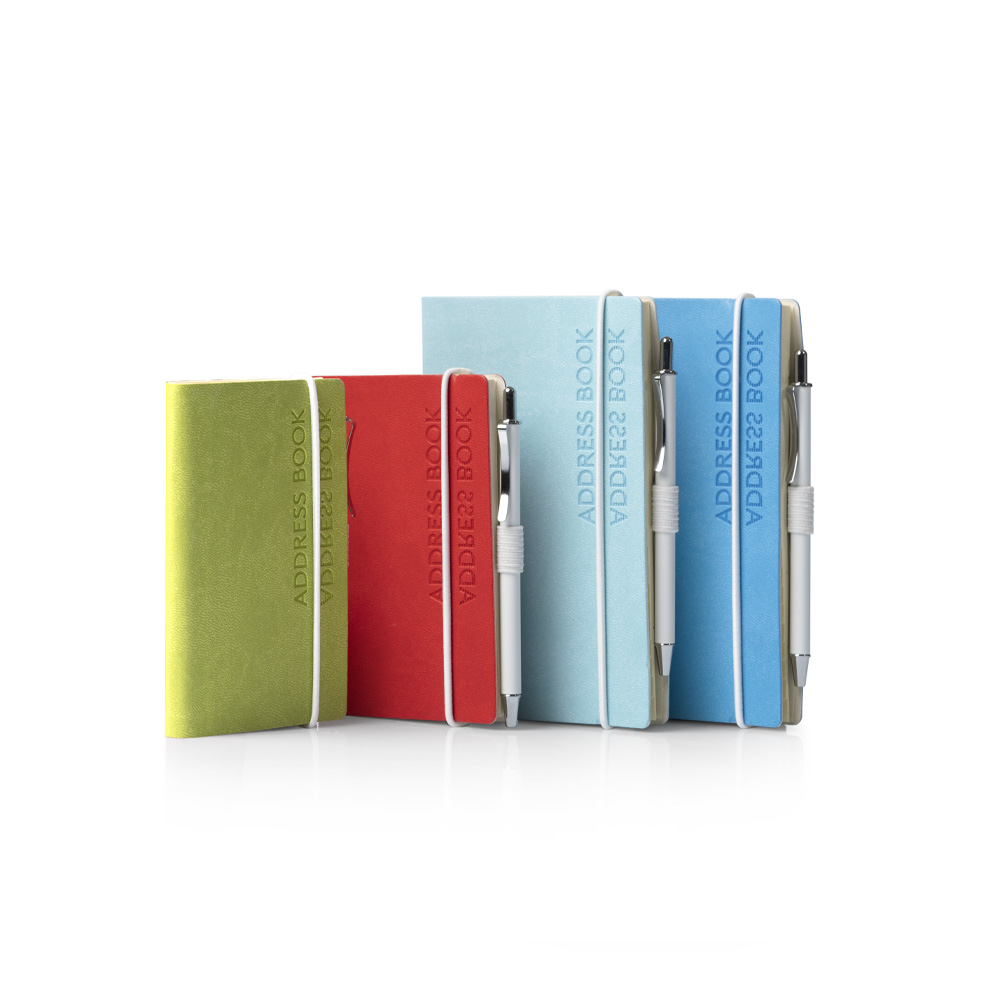 Rubrica Telefonica 7X11 Tascabile Colorband con Elastico e Penna