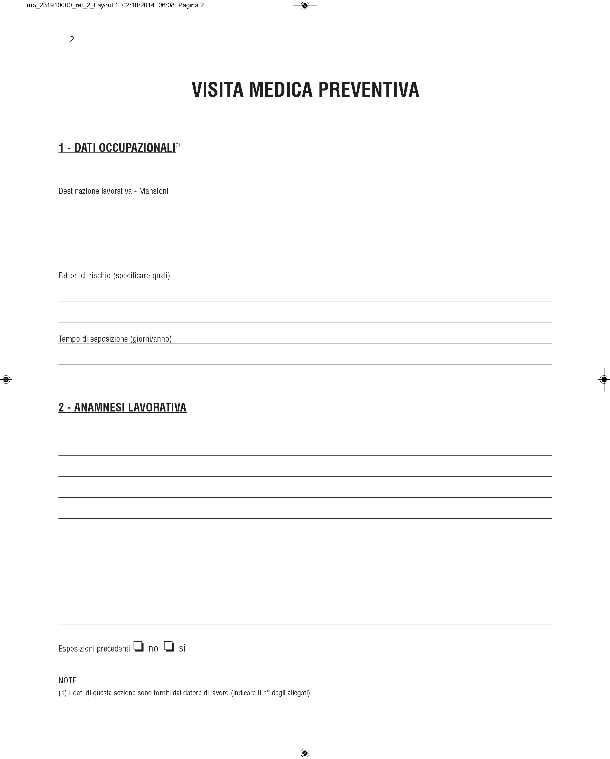 CARTELLA SANITARIA-RISCHIO