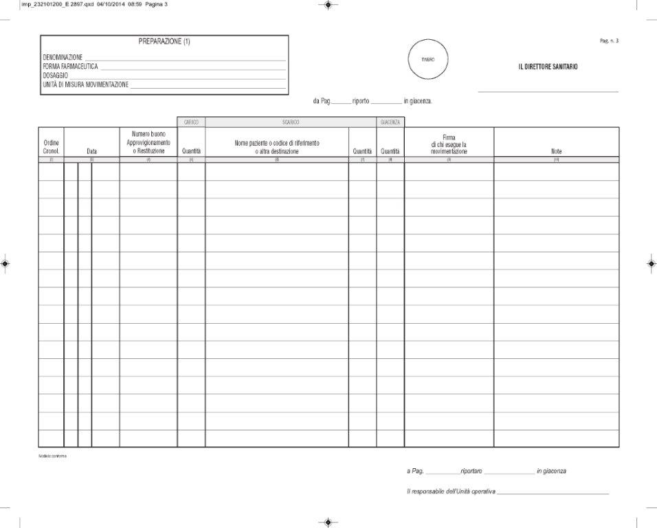 REGISTRO STUPEFACENTI (CARICO-SCARICO)
