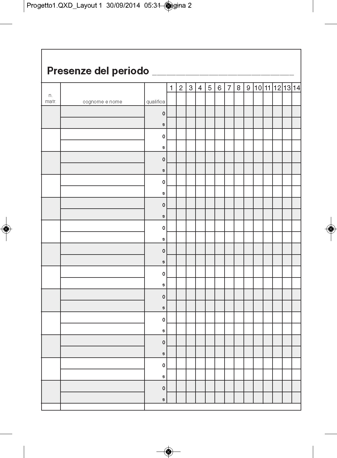 PRESENZE MENSILI