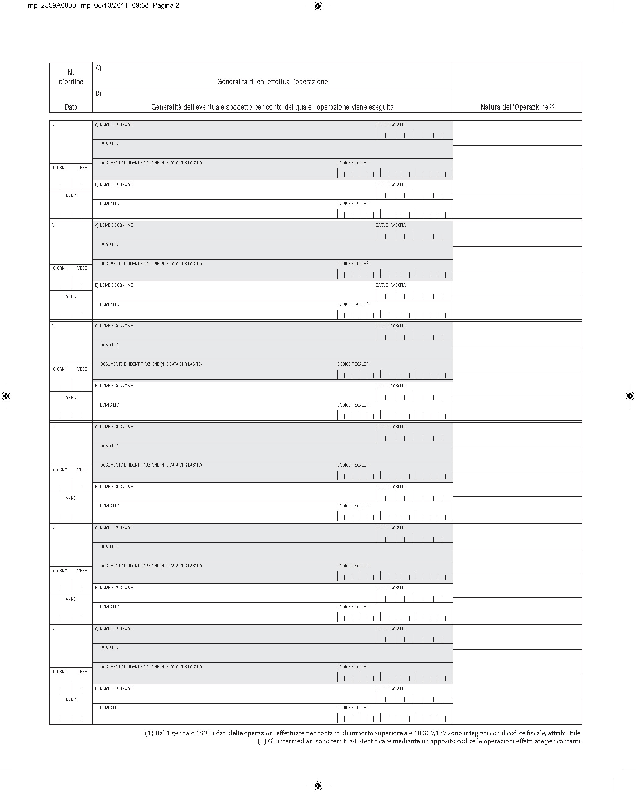 REGISTRO COMMERCIO ANTICHITA'-PREZIOSI