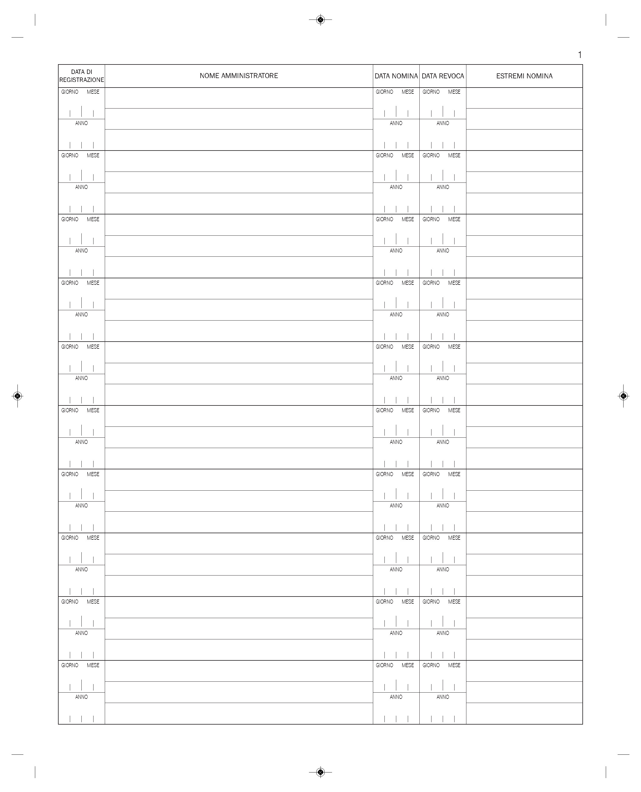 REGISTRO NOMINA-REVOCA AMMINISTRATORE CONDOMINIO