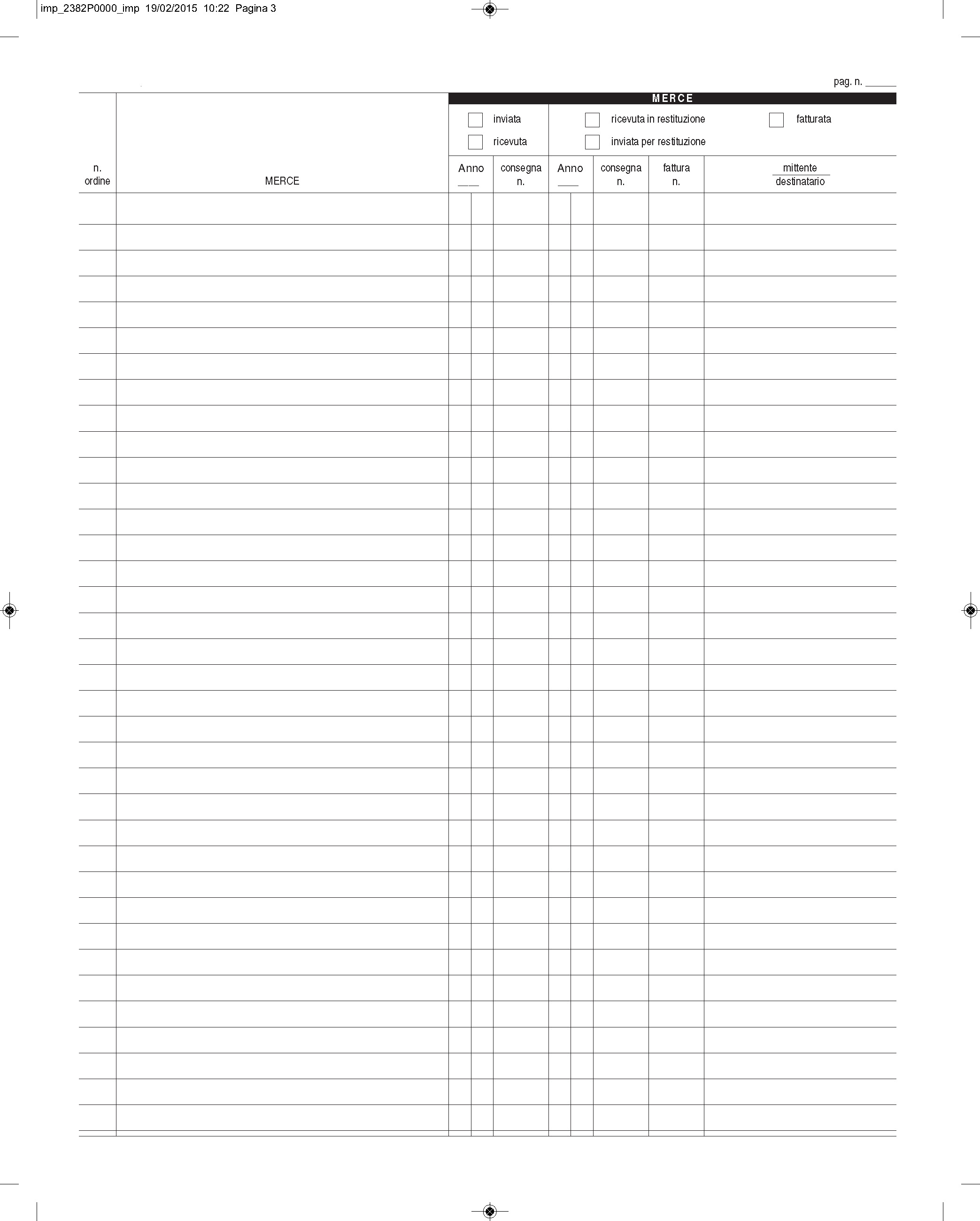 REGISTRO MOVIMENTAZIONE NON TRASLATIVA MERCE