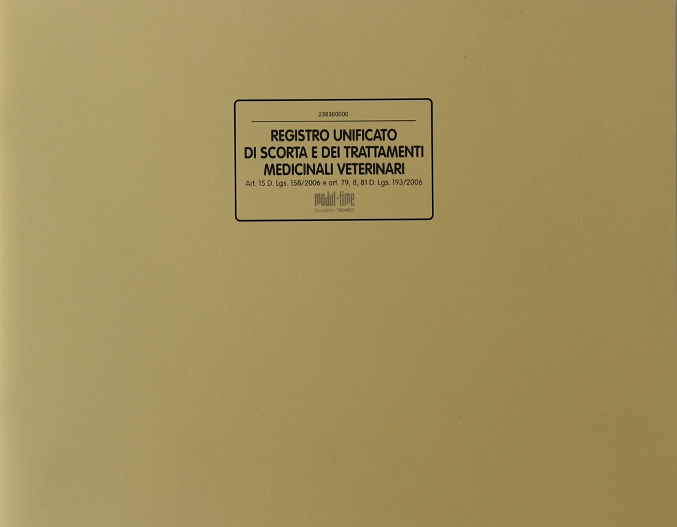 VETERINARI - REGISTRO UNIFICATO SCORTA MEDICINALI (COPERTINA GIALLA)
