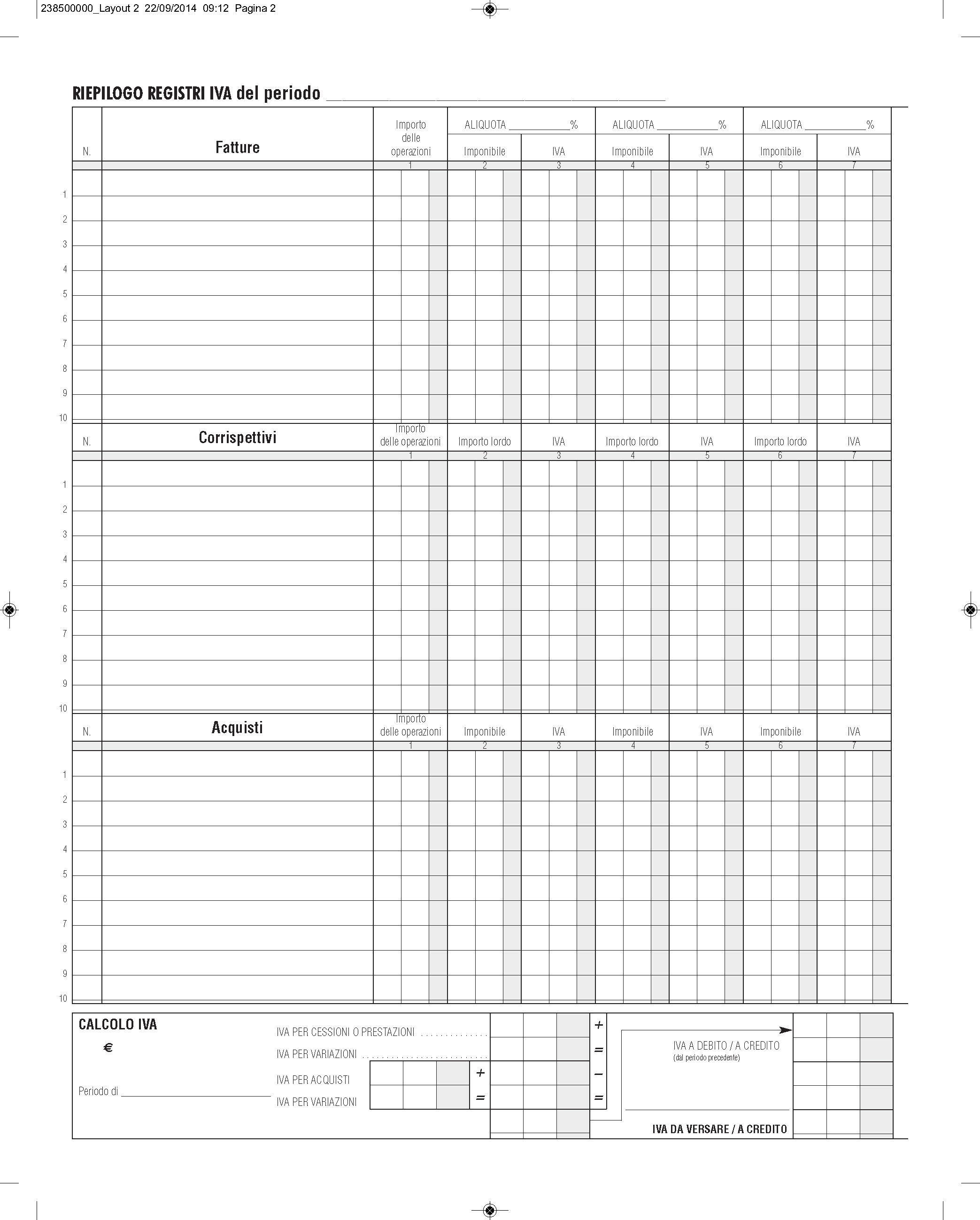 REGISTRO IVA RIEPILOGATIVO