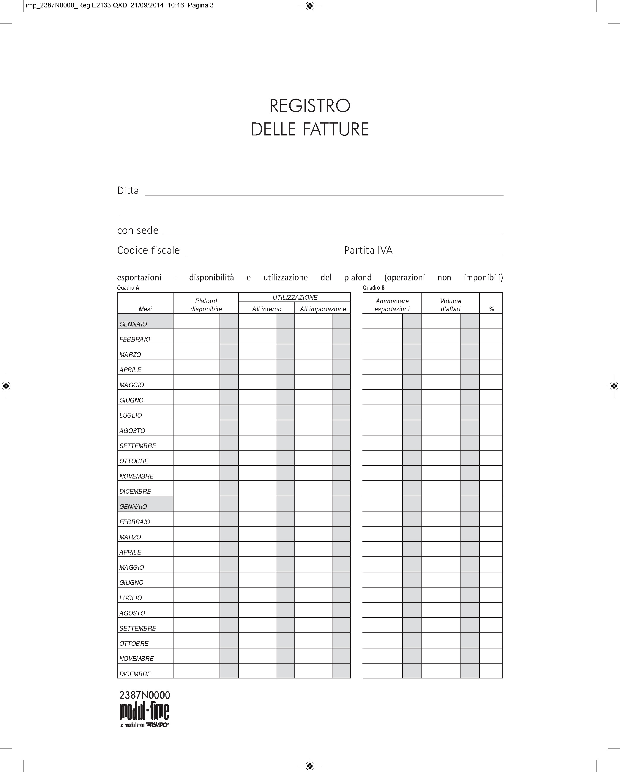 REGISTRO IVA FATTURE
