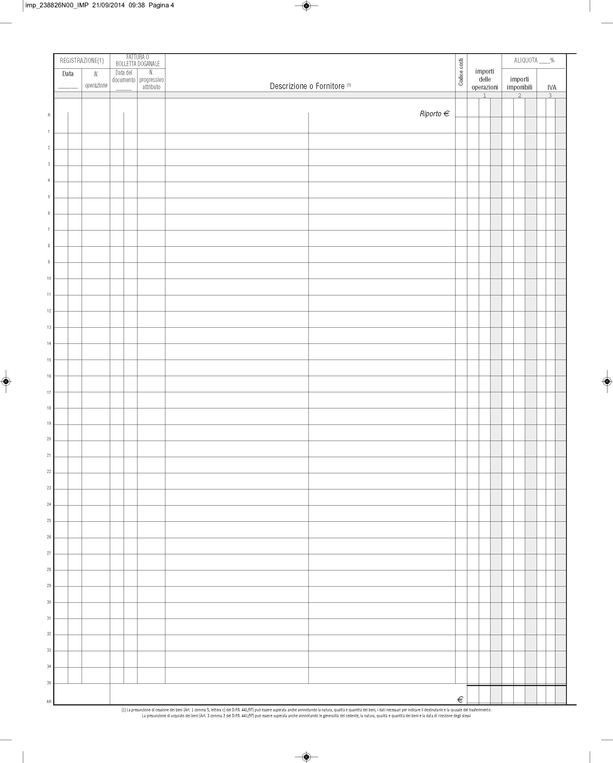 REGISTRO IVA ACQUISTI