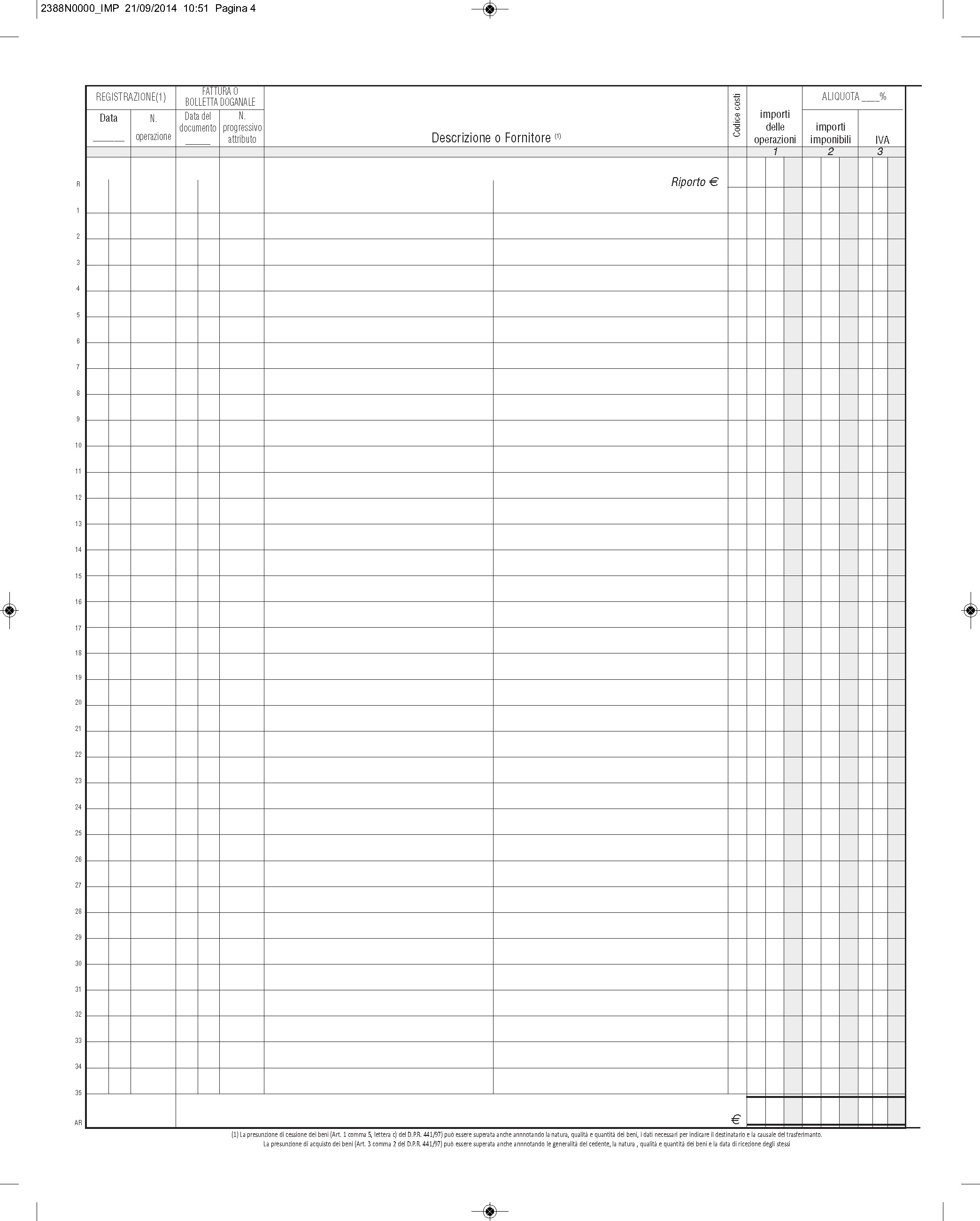 REGISTRO IVA ACQUISTI
