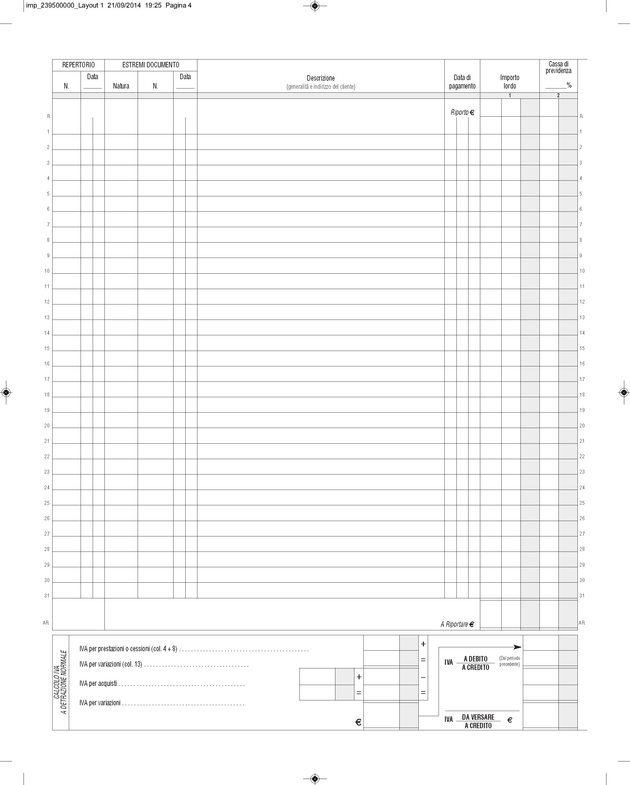 REGISTRO DEGLI ONORARI