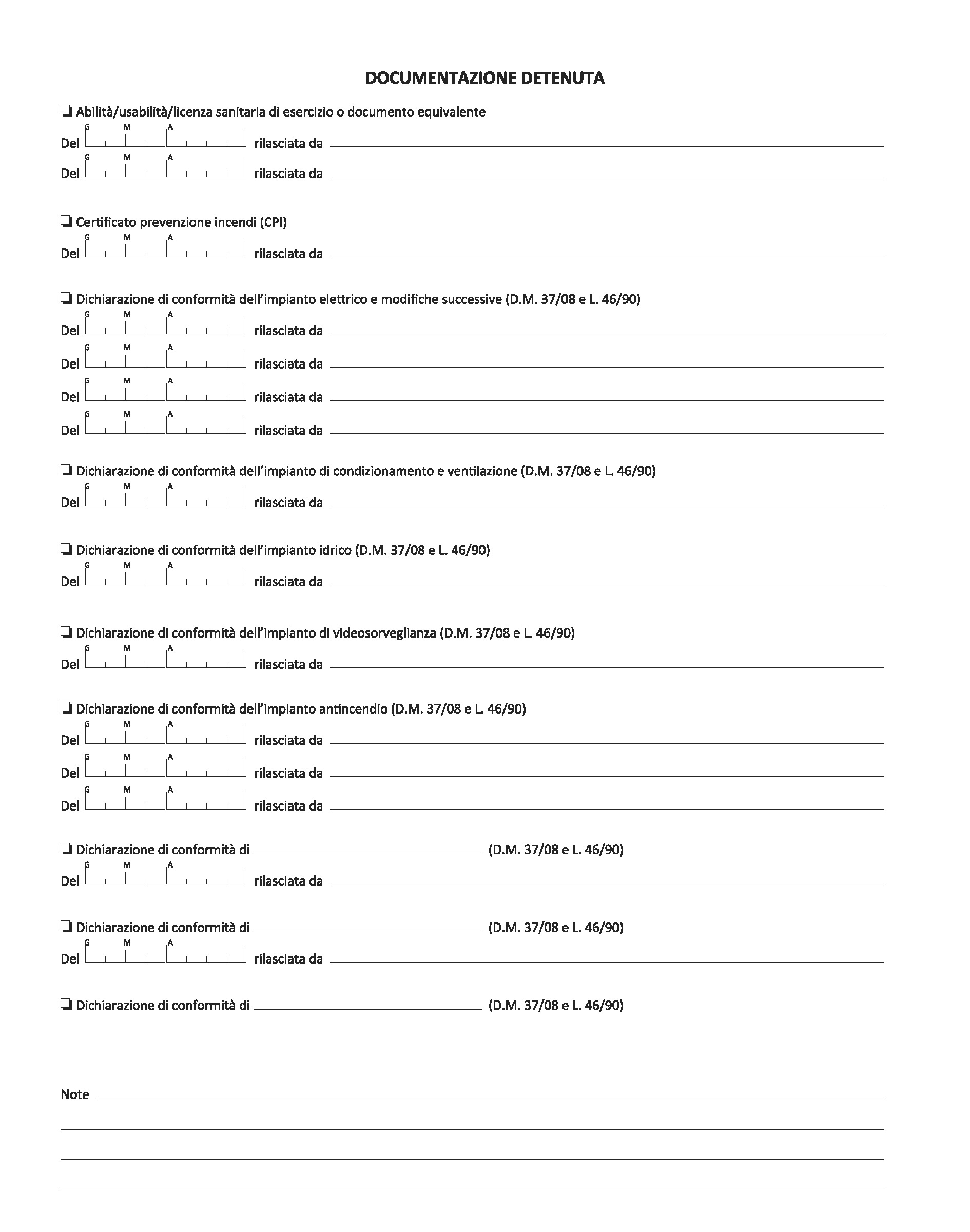 REGISTRO CONTROLLO ATTREZZATURE LAVORO