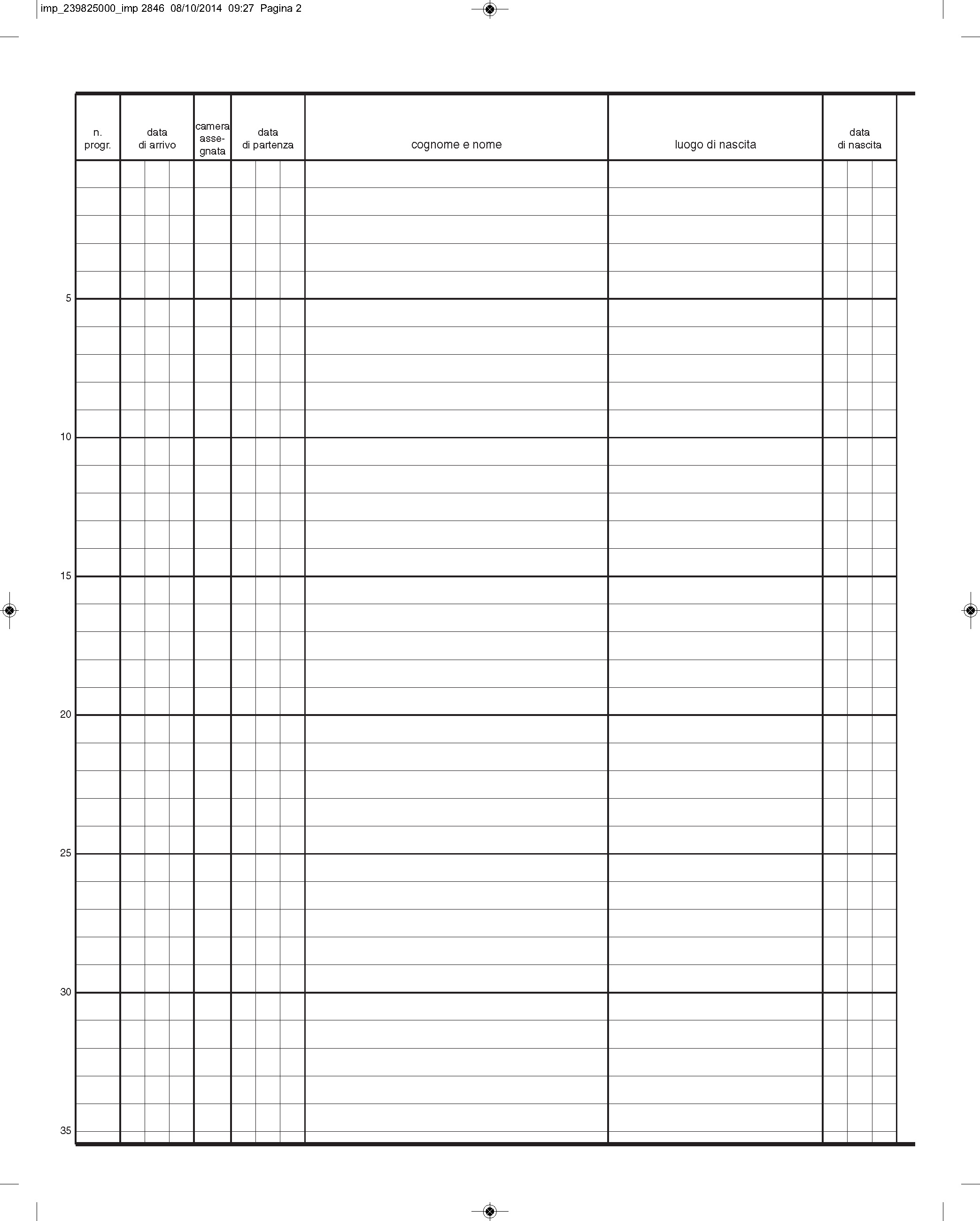 REGISTRO PERSONE ALLOGGIATE