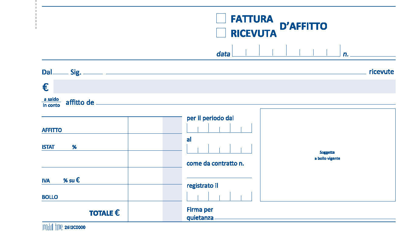 RICEVUTA D'AFFITTO