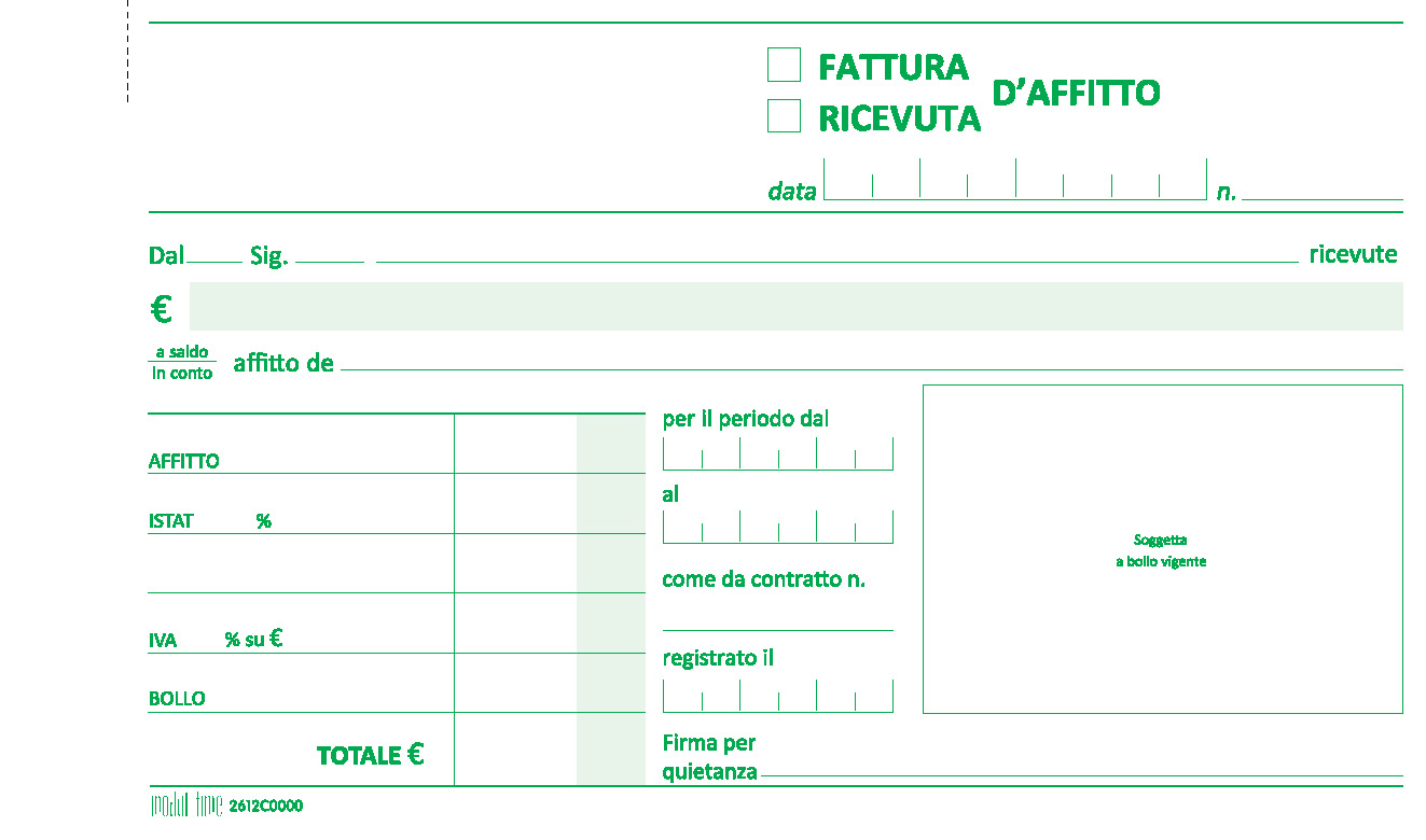 RICEVUTA D'AFFITTO