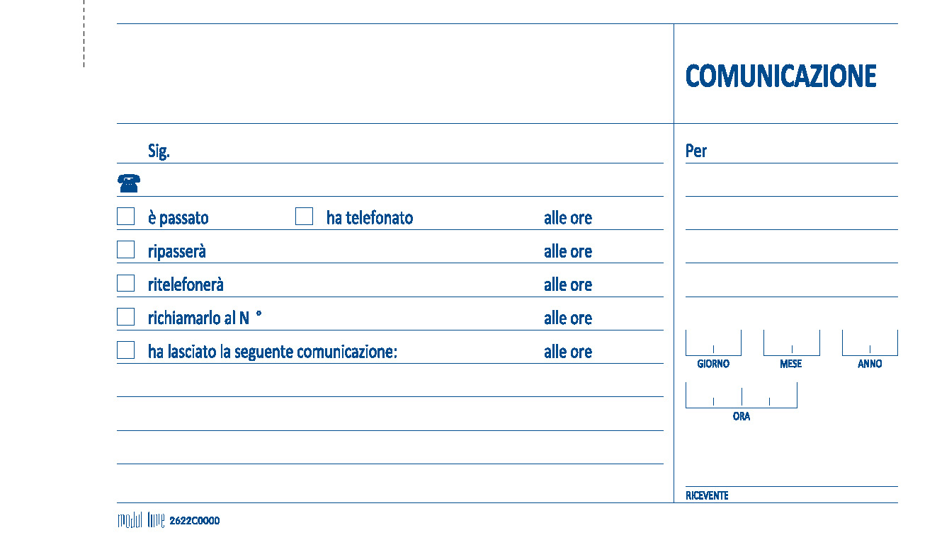 COMUNICAZIONI GENERICHE BLOCCO