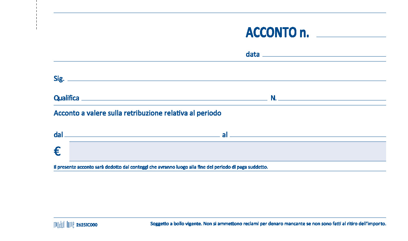 ACCONTO RETRIBUZIONE