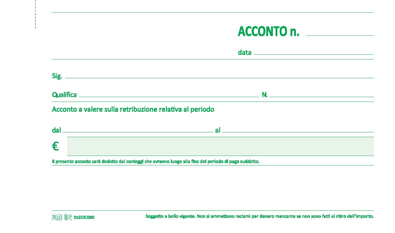 ACCONTO RETRIBUZIONE