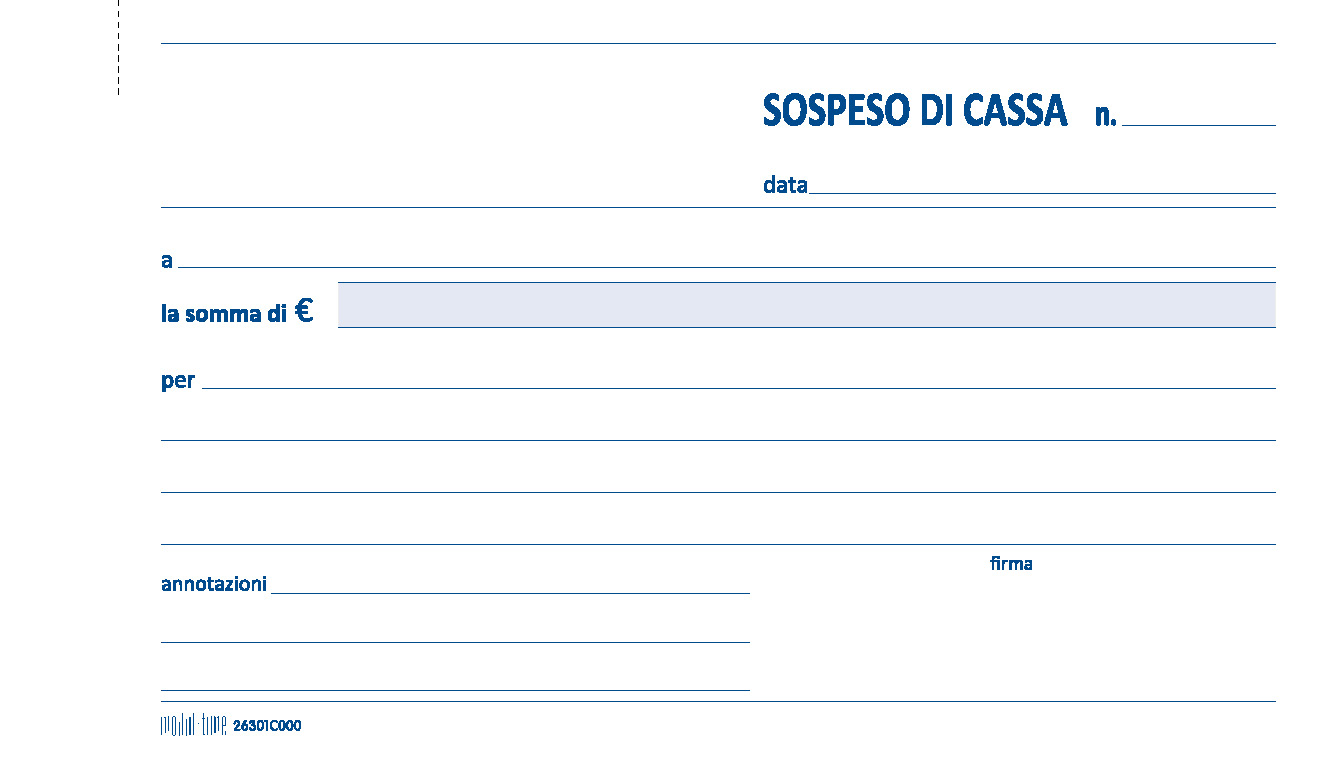 SOSPESO DI CASSA