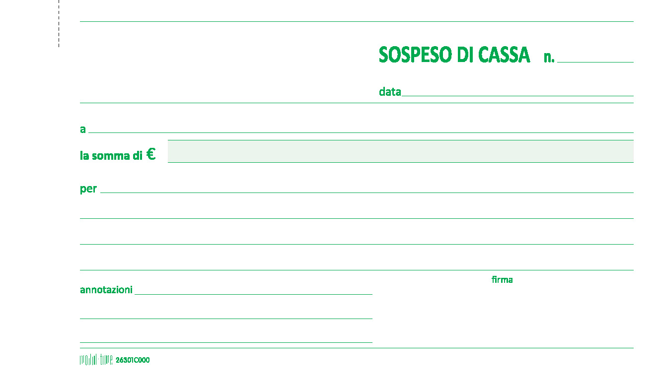 SOSPESO DI CASSA