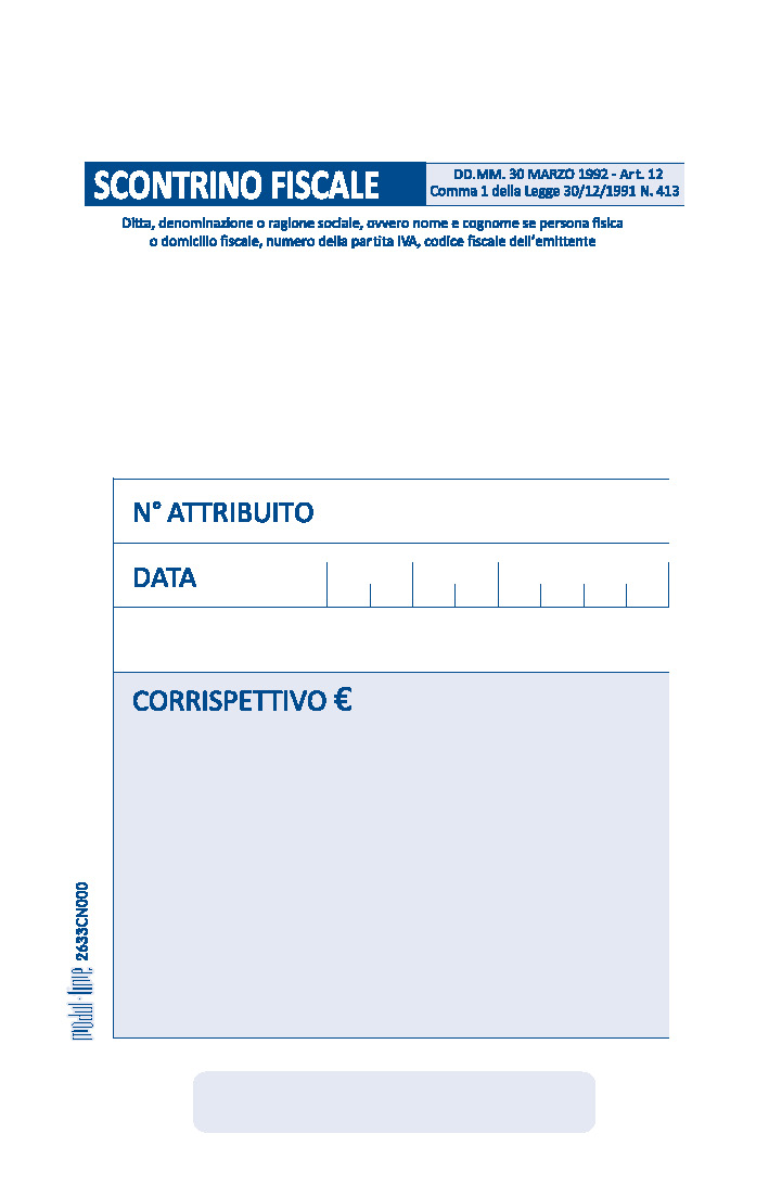 SCONTRINO FISCALE