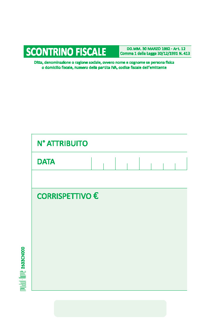 SCONTRINO FISCALE