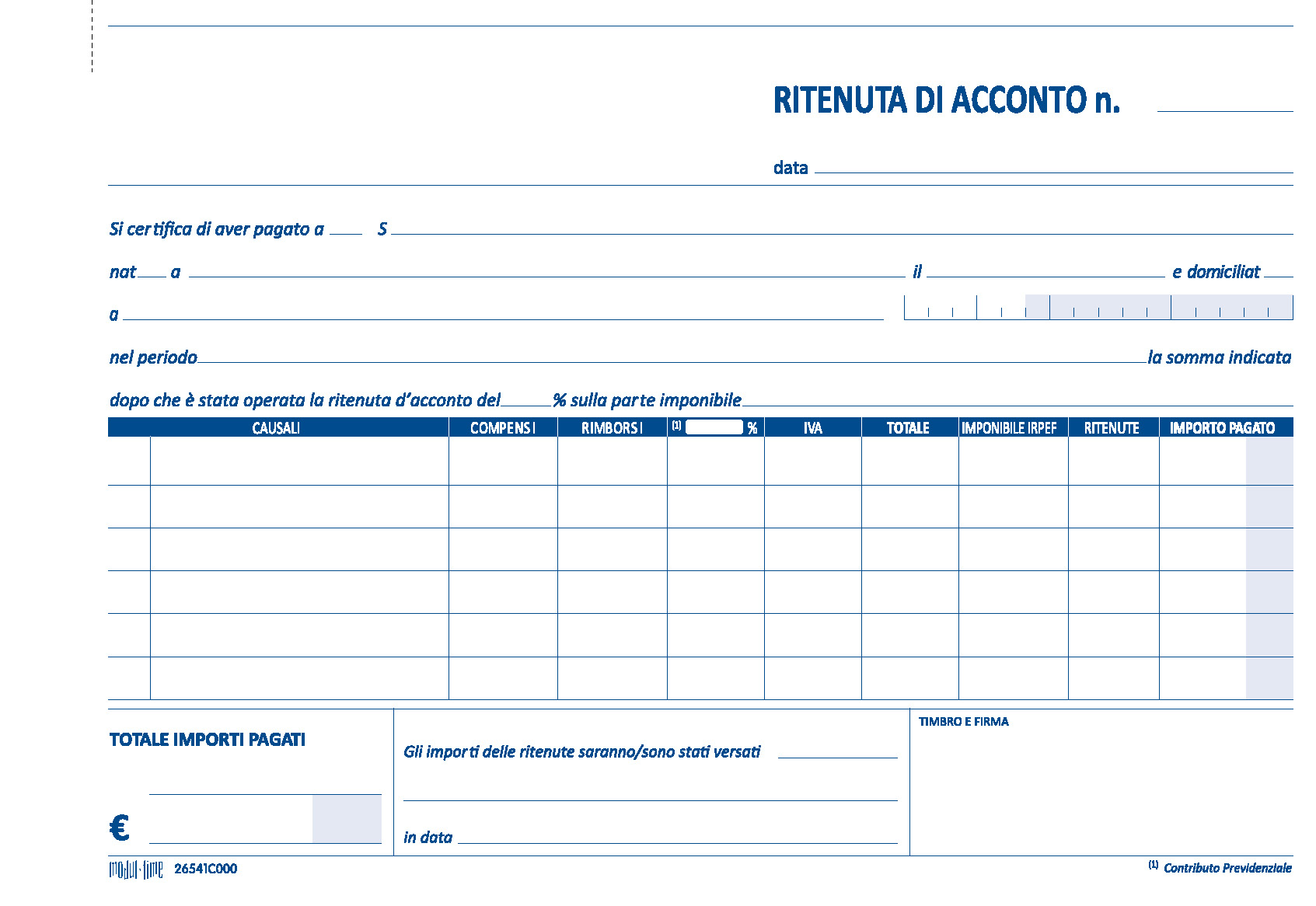 RITENUTE D'ACCONTO