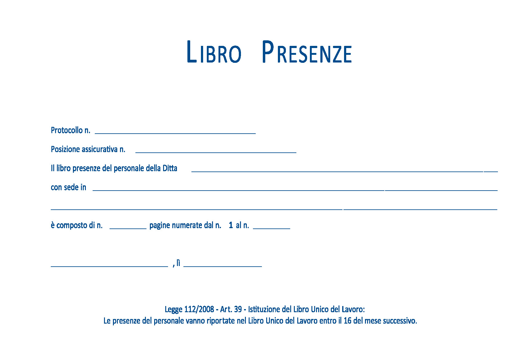 PRESENZE MENSILI