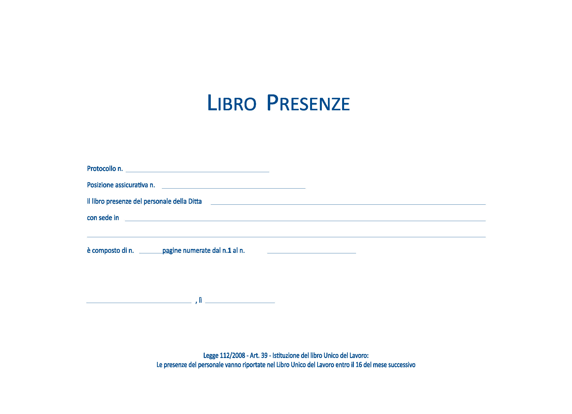 PRESENZE MENSILI