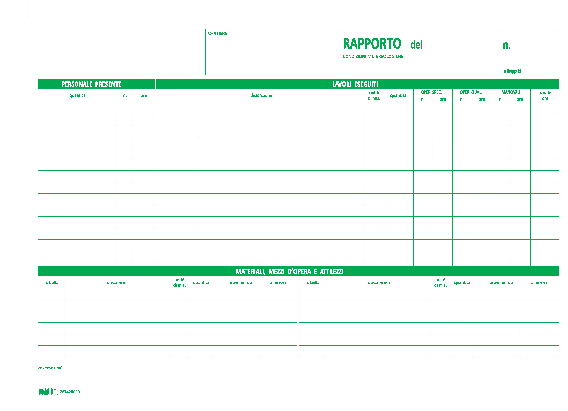 RAPPORTO DI CANTIERE