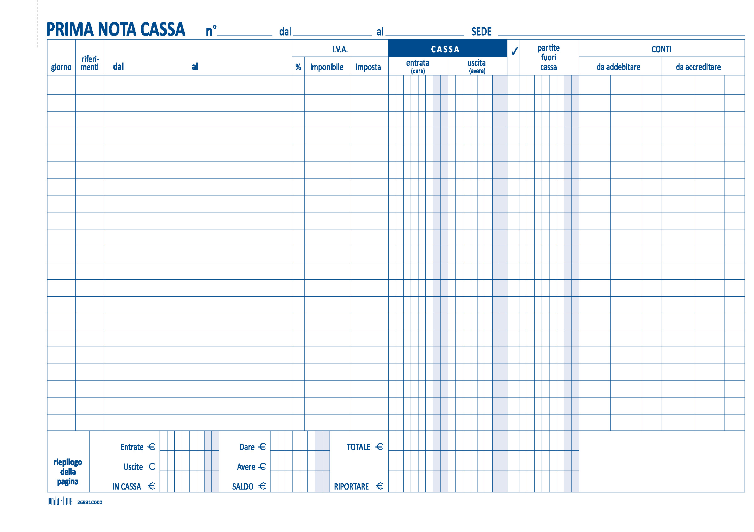 PRIMA NOTA CASSA IVA E CONTROPARTITE