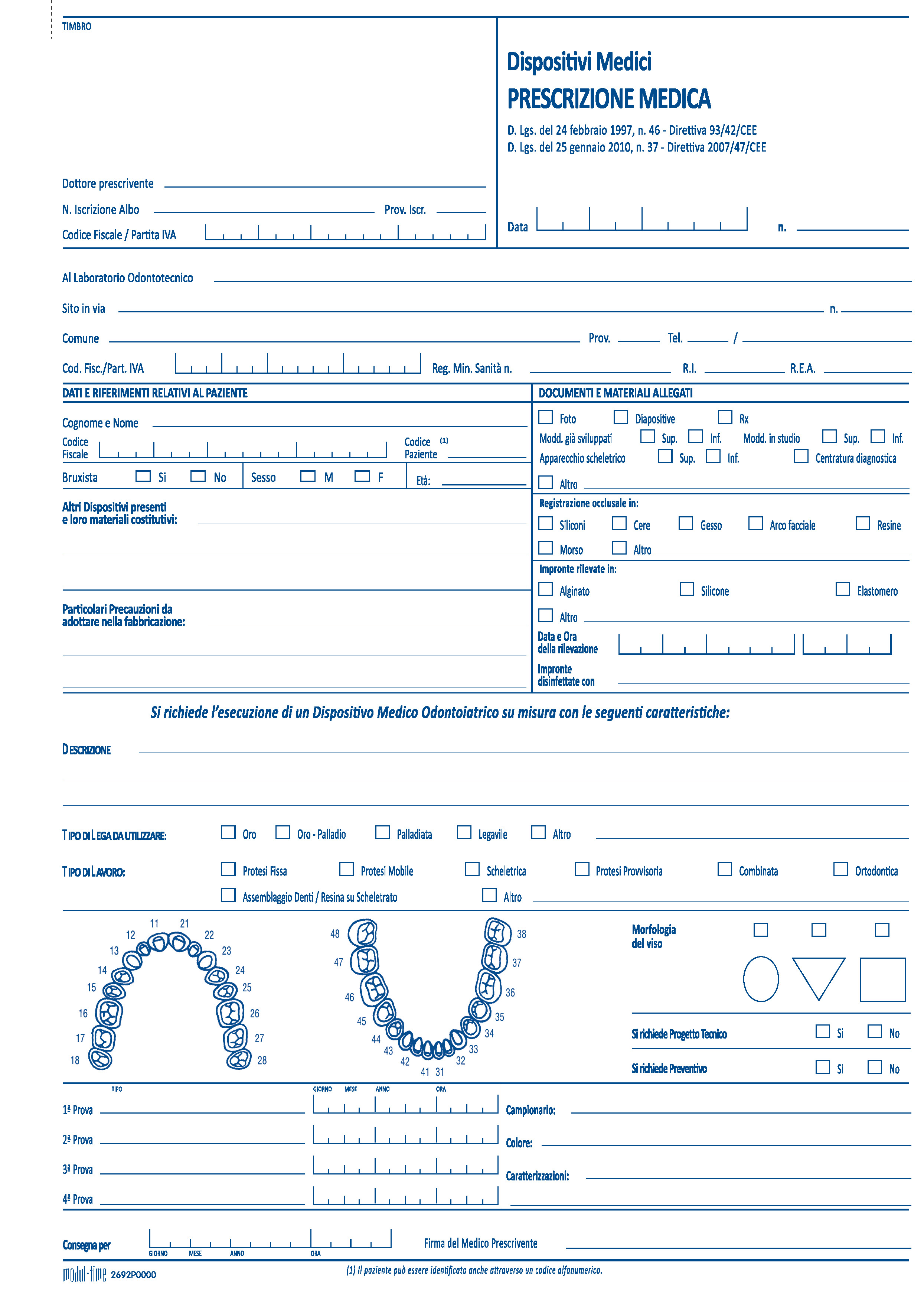 MEDICI-ODONTOIATRICI - PRESCRIZIONE DISPOSITIVI