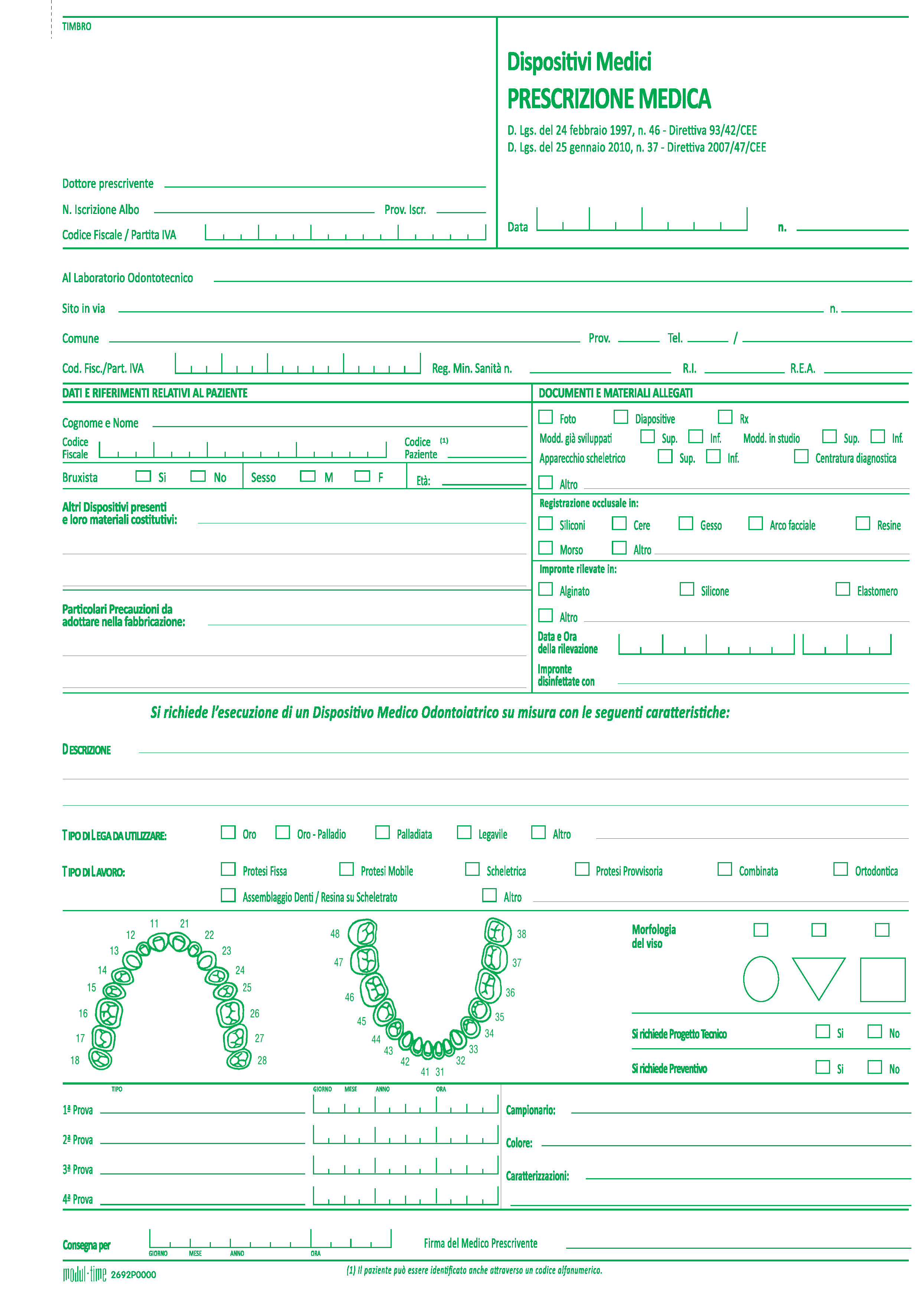 MEDICI-ODONTOIATRICI - PRESCRIZIONE DISPOSITIVI