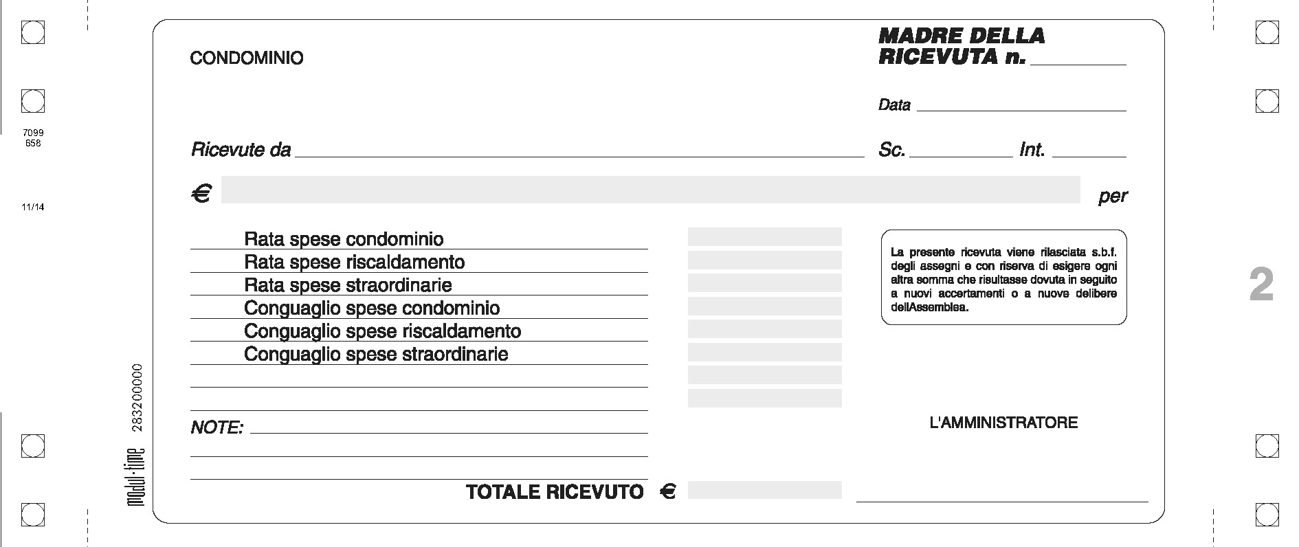 RICEVUTA DI CONDOMINIO