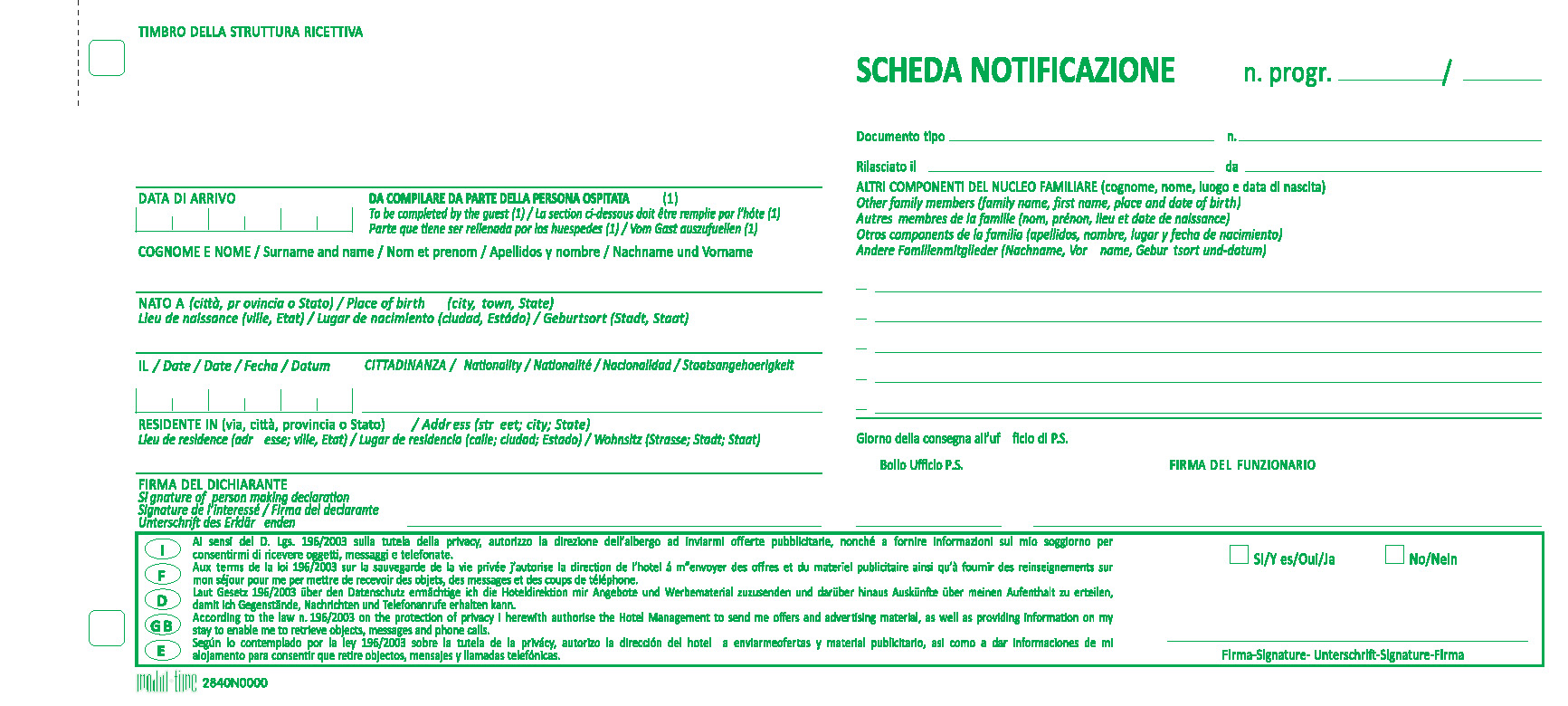 NOTIFICA - SCHEDE