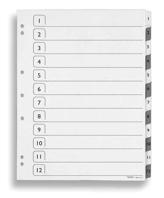 Maxi Numbered Divider Refill 1–12