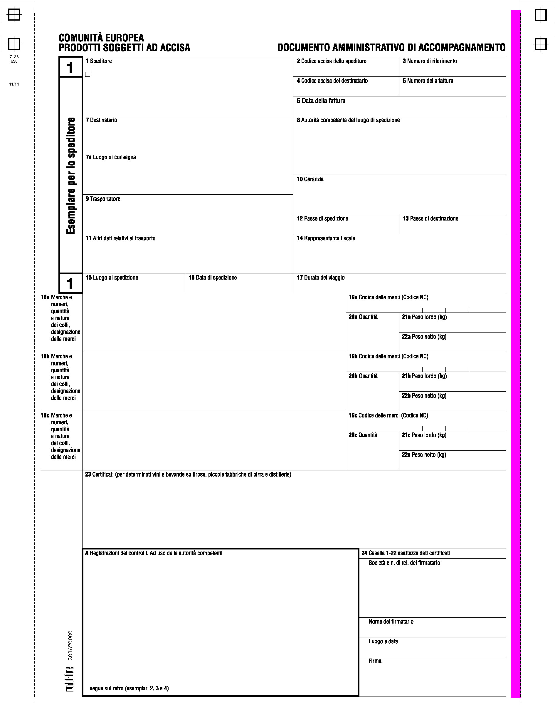 CEE - ACCISA DOCUMENTO AMMINISTRATIVO