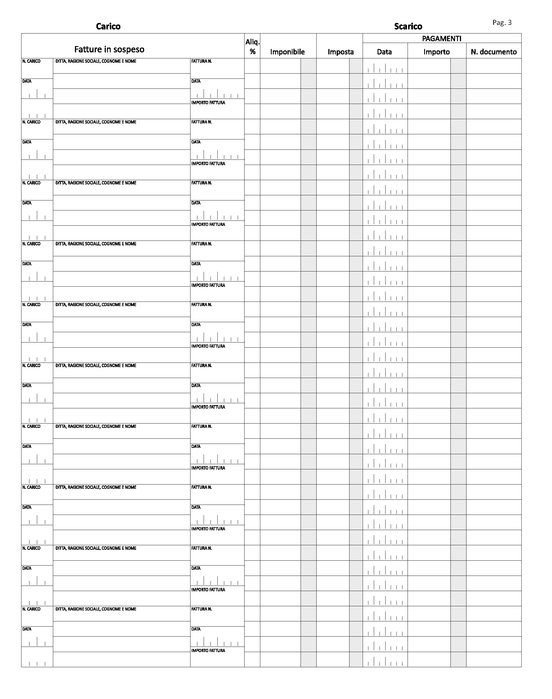 REGISTRO FATTURE IN SOSPESO
