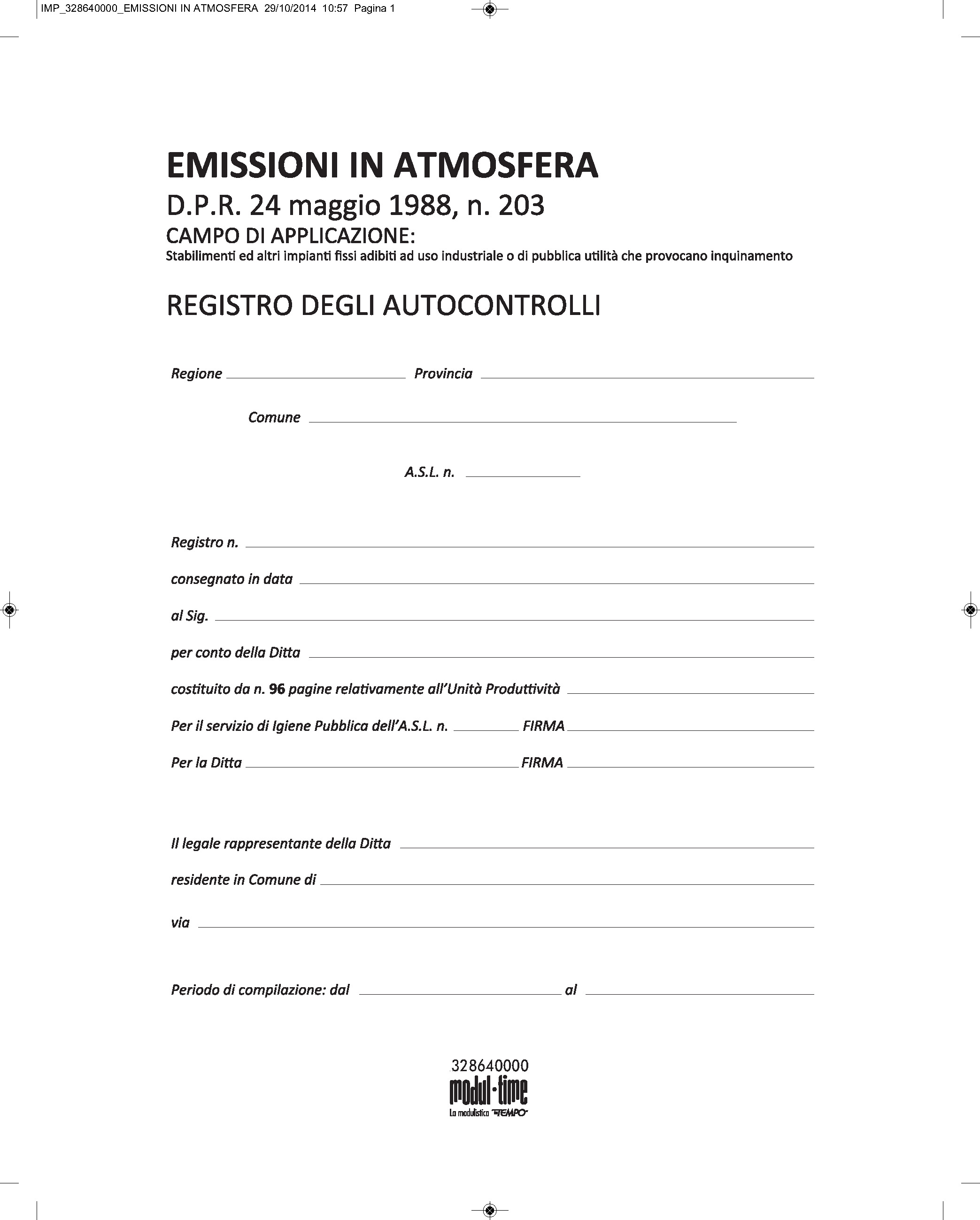 EMISSIONI IN ATMOSFERA