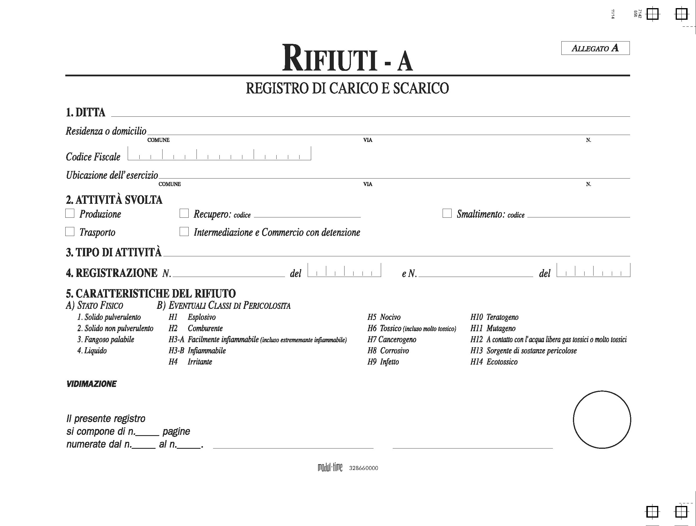 RIFIUTI - CARICO-SCARICO DETENTORI (MODELLO A)