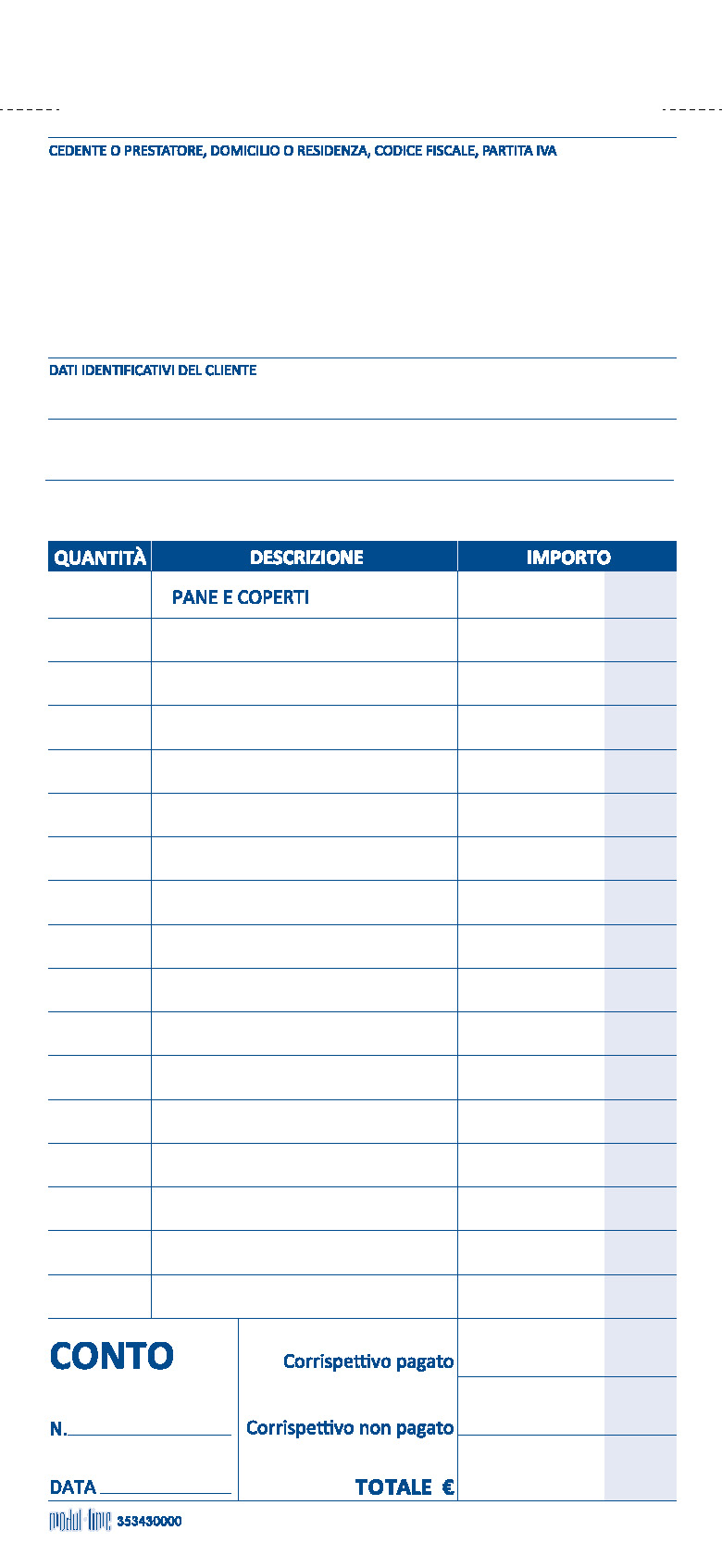 RISTORANTE - CONTO