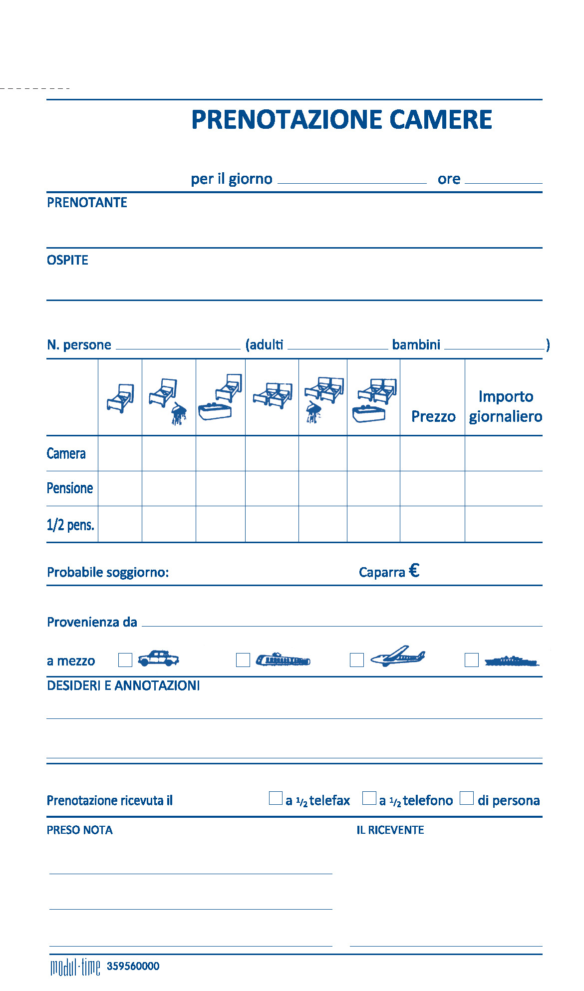 CAMERE - PRENOTAZIONI