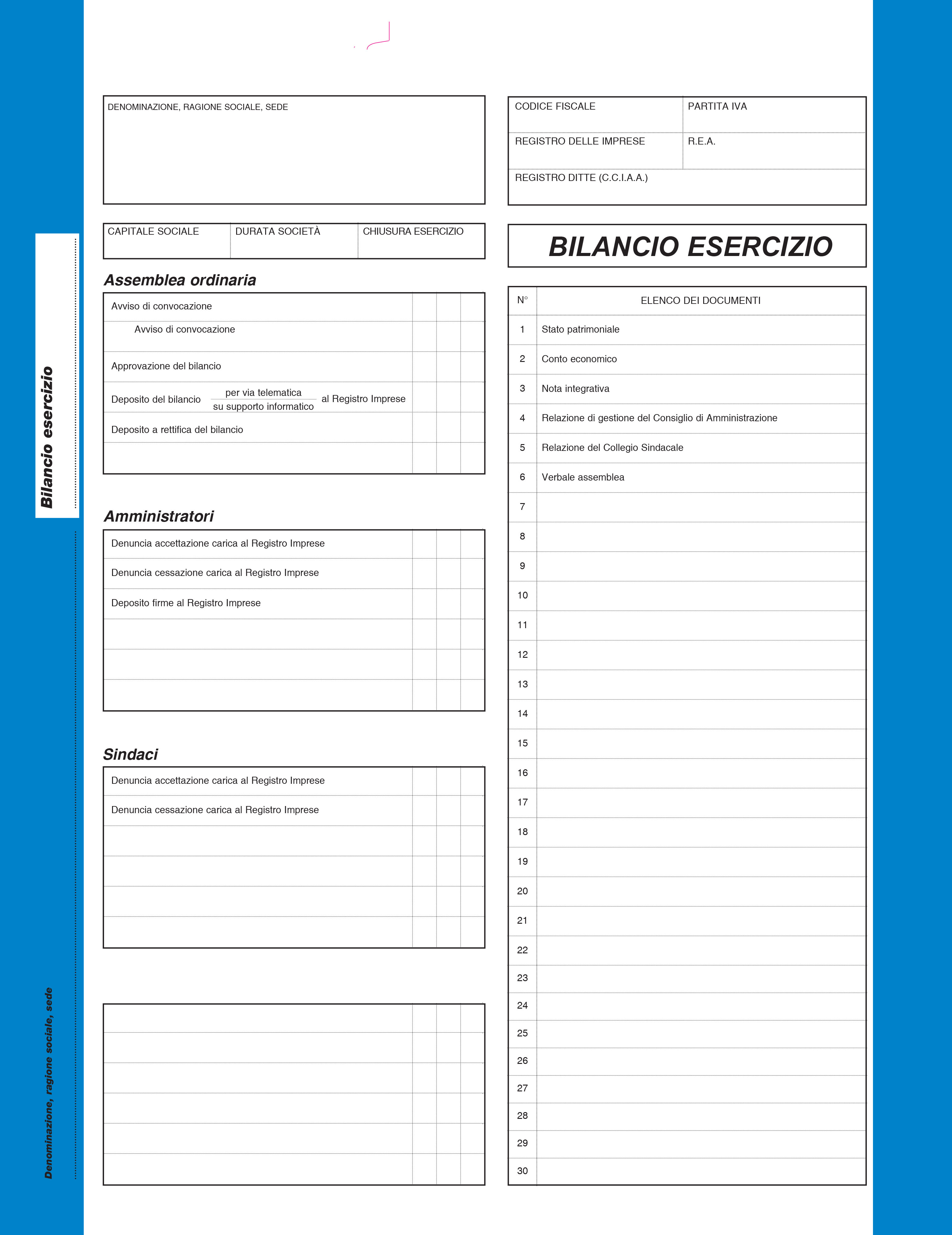 BILANCI - CONSERVAZIONE