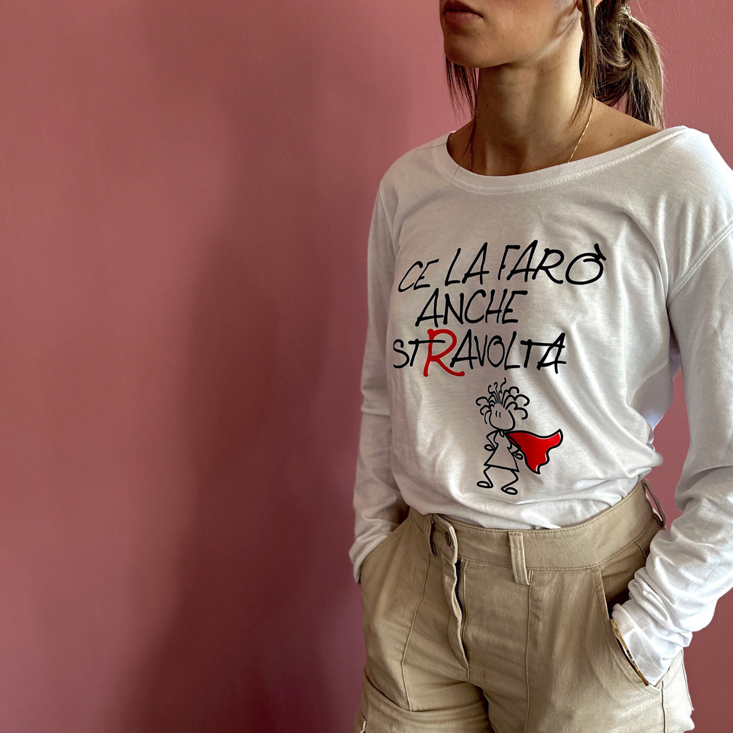 Kit 4 pz T-Shirt Filosofica Ce la Faro' anche Stravolta