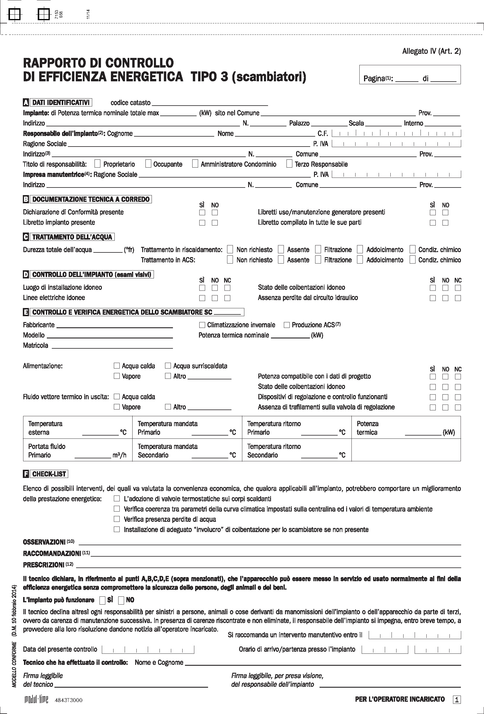 RAPPORTO EFFICIENZA ENERGETICA - SCAMBIATORI