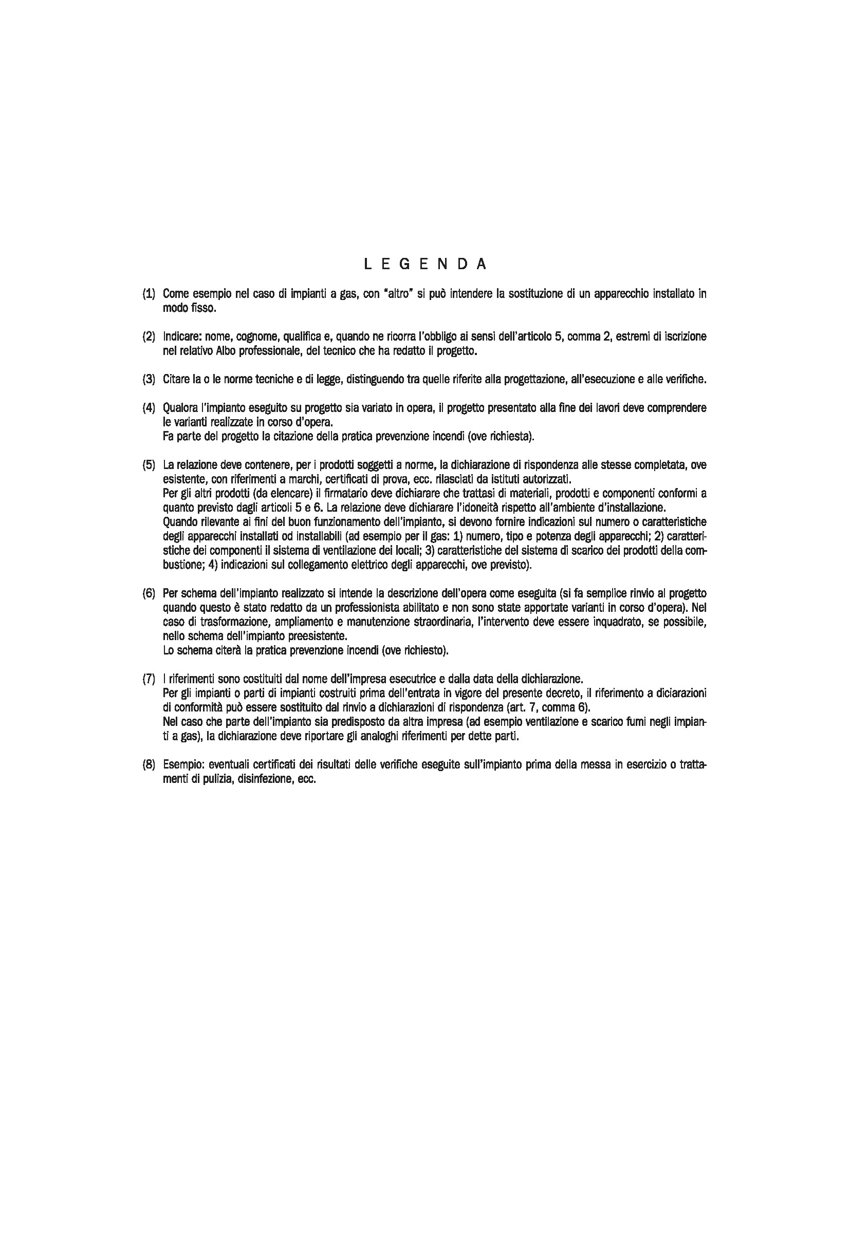 DICHIARAZIONE CONFORMITA' IMPIANTO ALLEGATO II