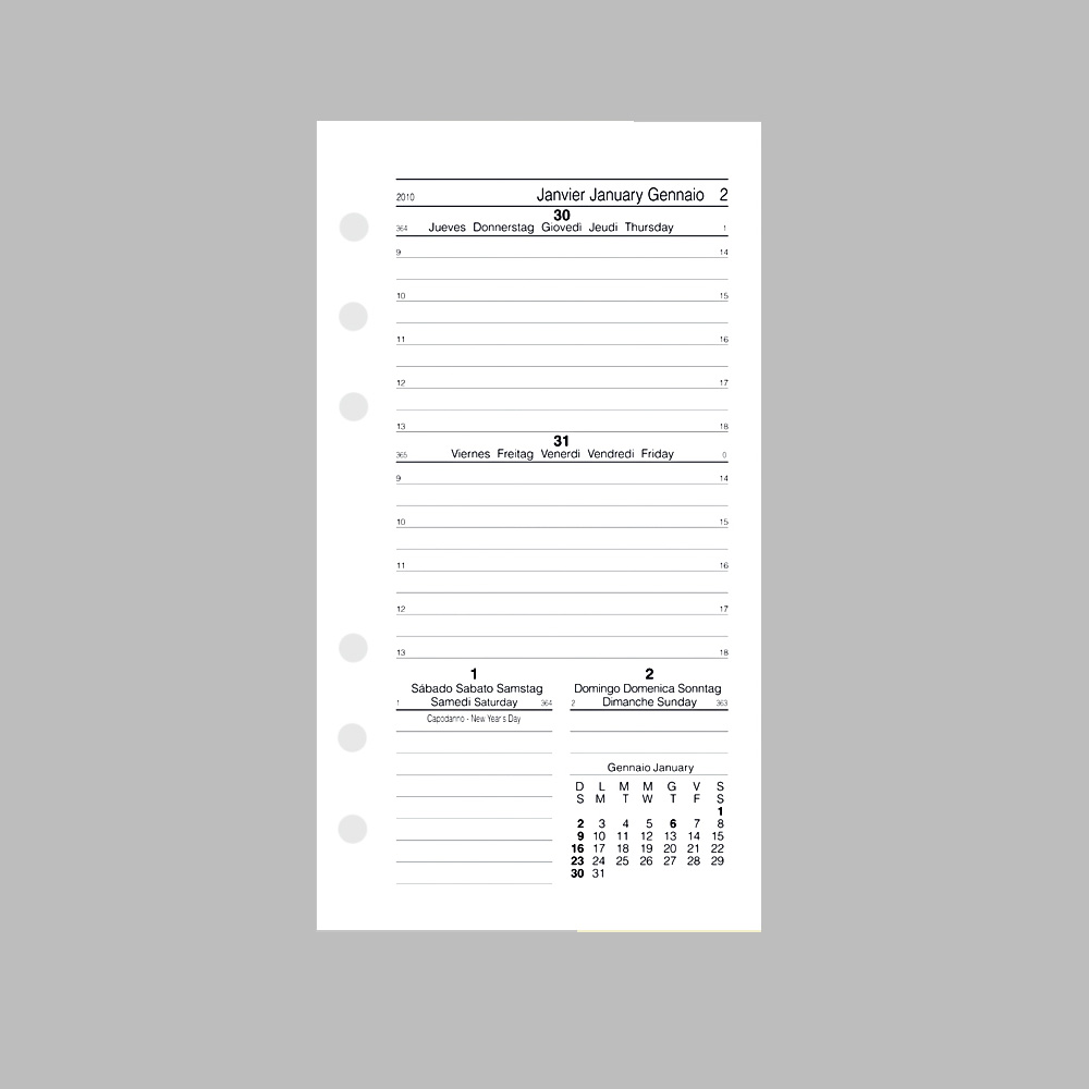 Ricambio Agenda Settimanale 2022 per Organizer Medium - Cm 9,5X17