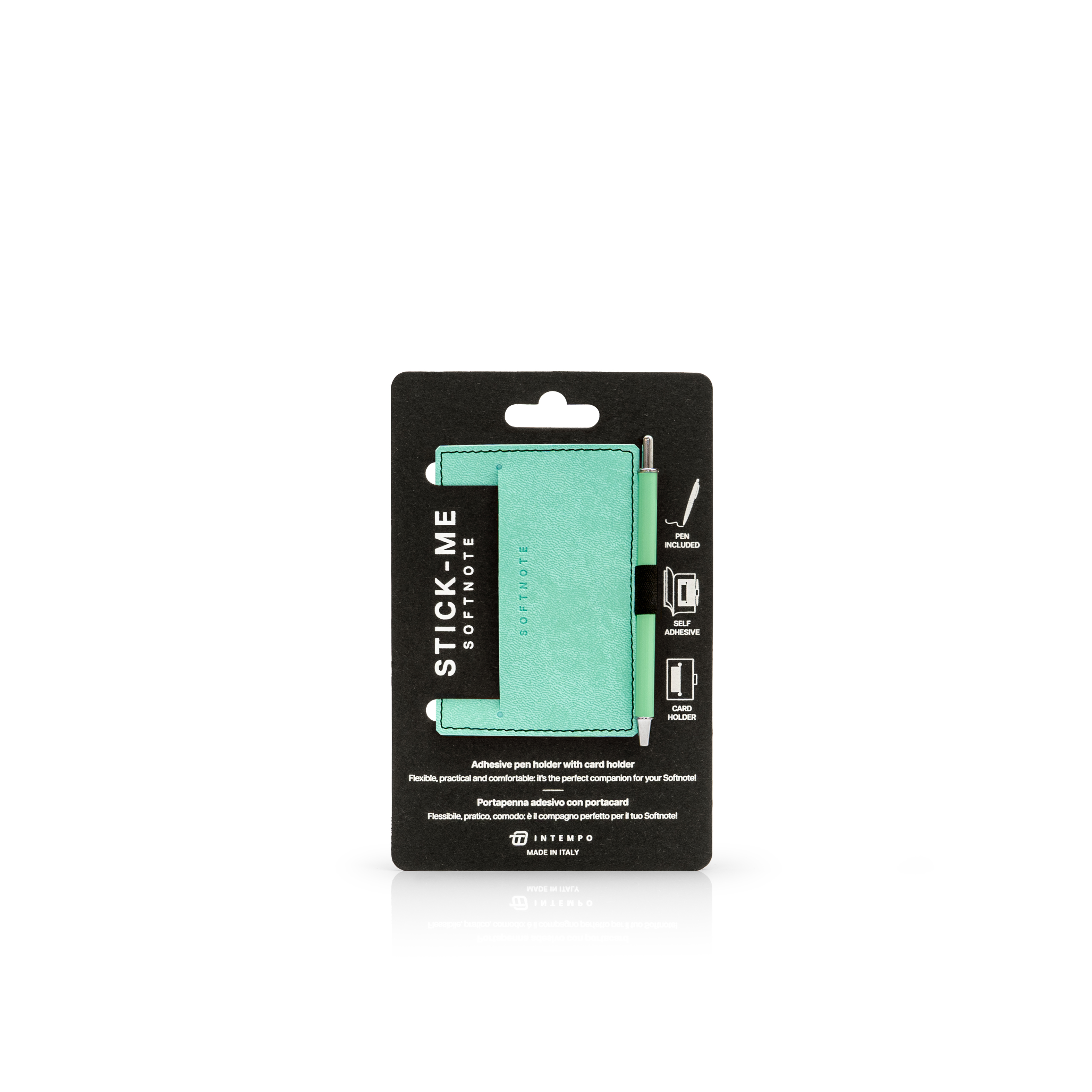 Softnote Stick-me adhesive pen+card holder with pen - Tiffany