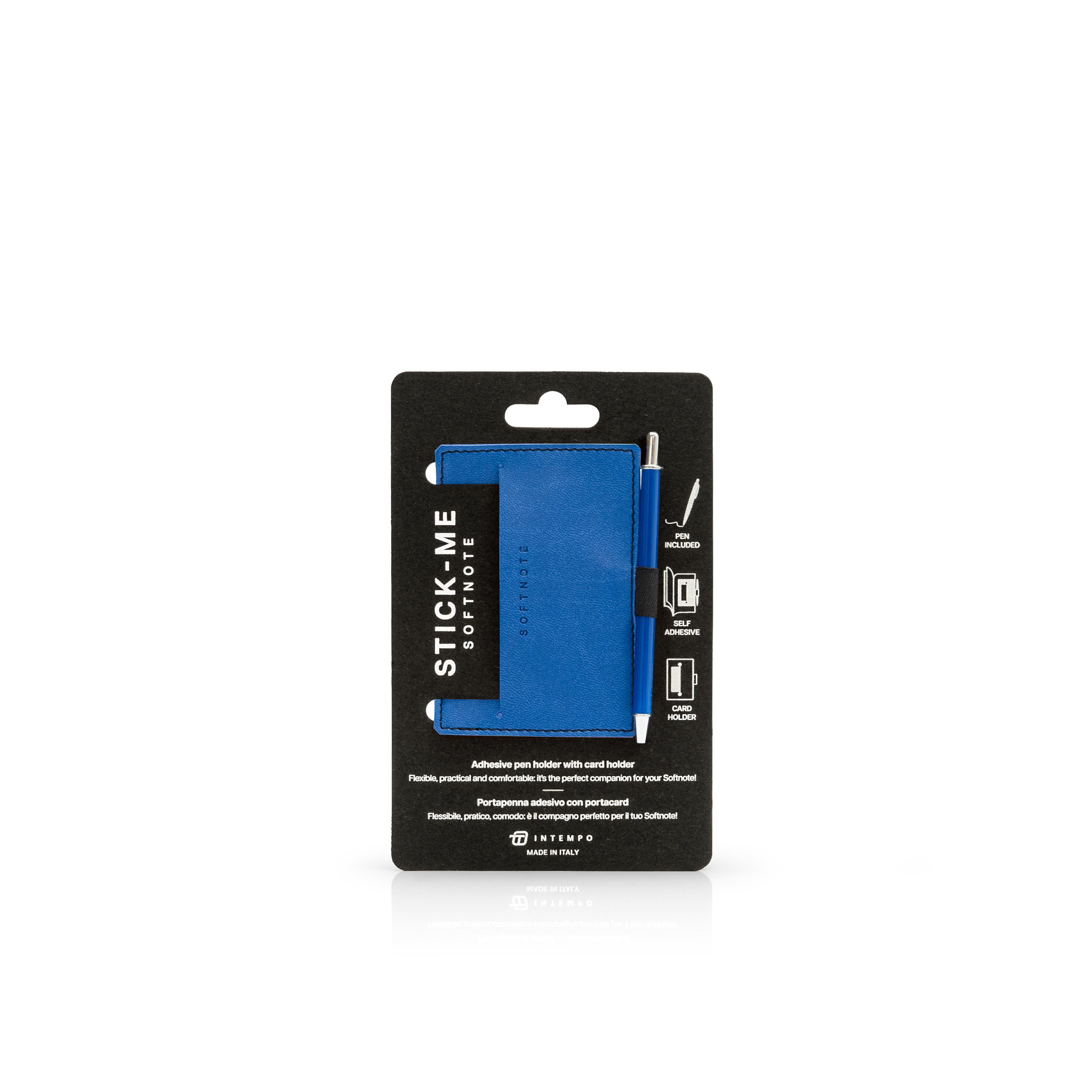 Softnote Stick-me adhesive pen+card holder with pen - Blue