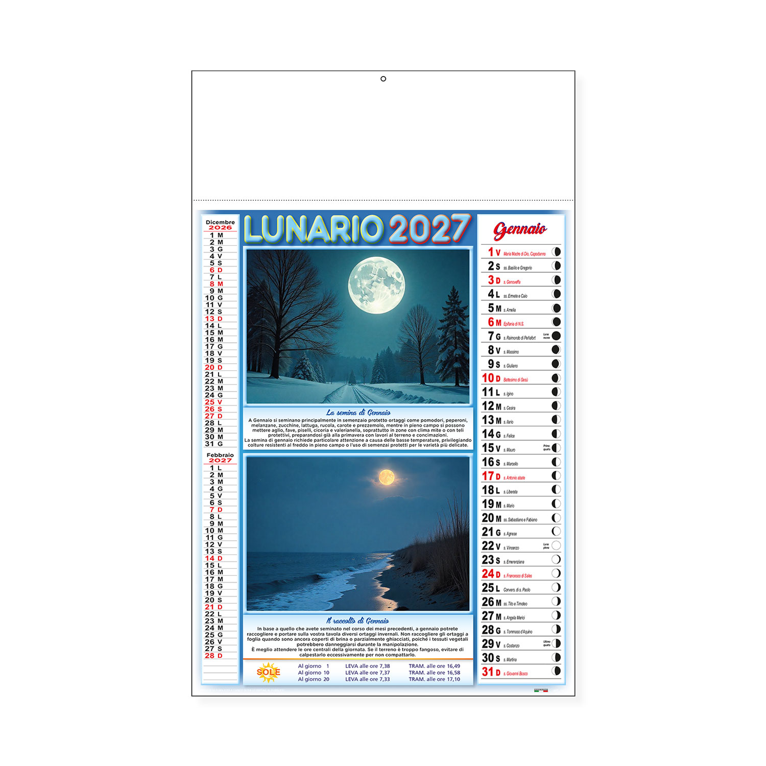 Calendario Olandese 29X47 Linea Illustrati