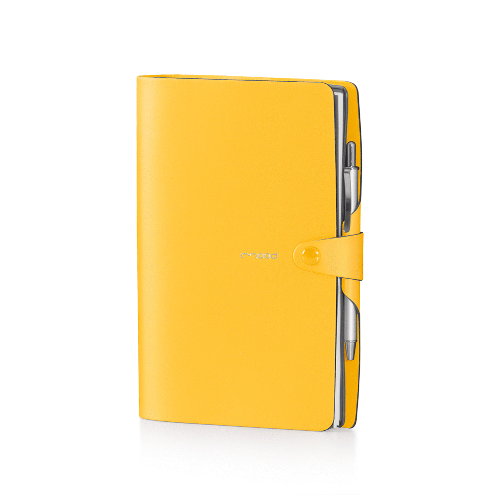 Weekly Planner MOOD 9x16 cm in white paper - YELLOW