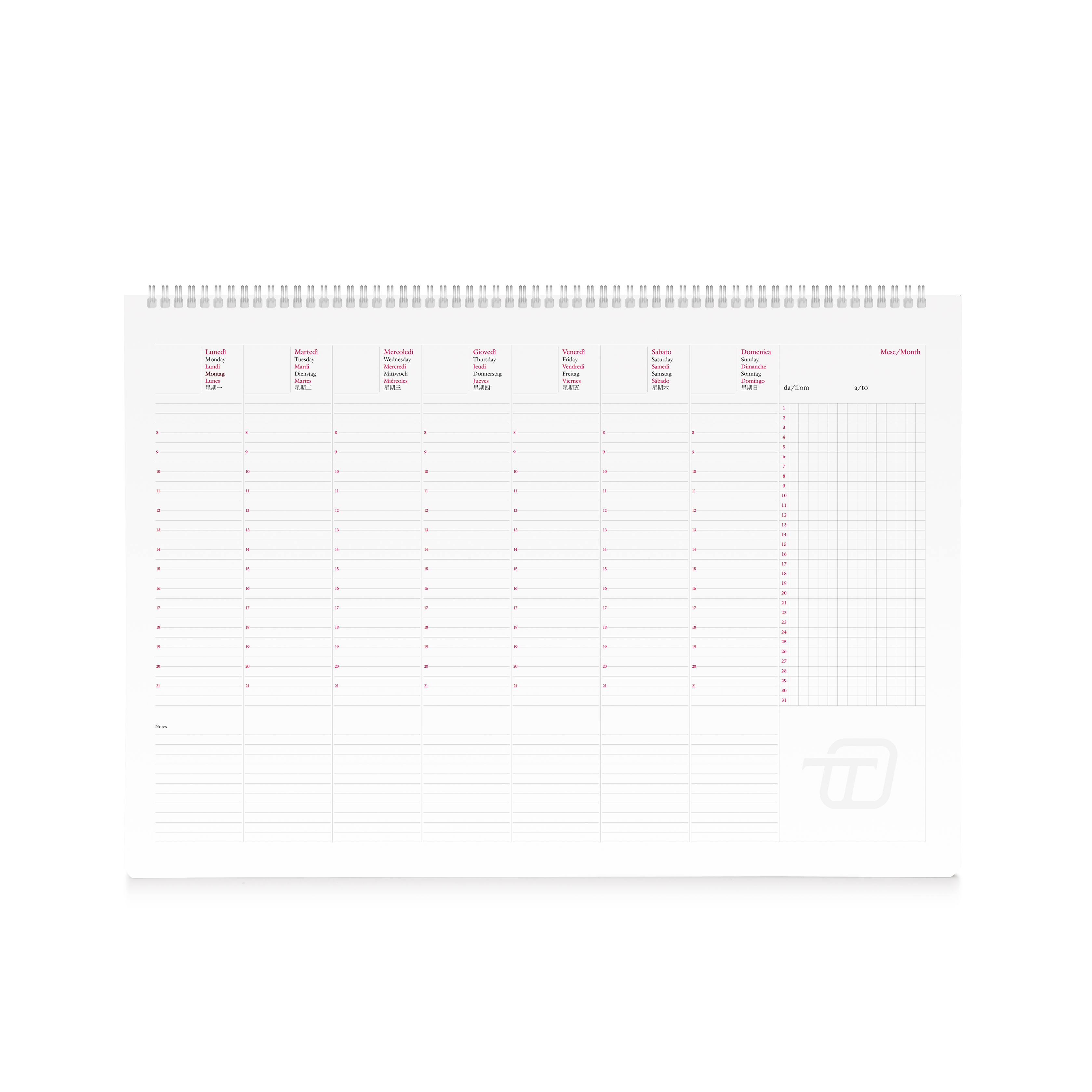 Planning Settimanale Perpetuo Poliplan 34X24